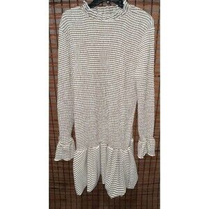Women’s SHEIN Brown And White‎ Smocked Dress Size Large
